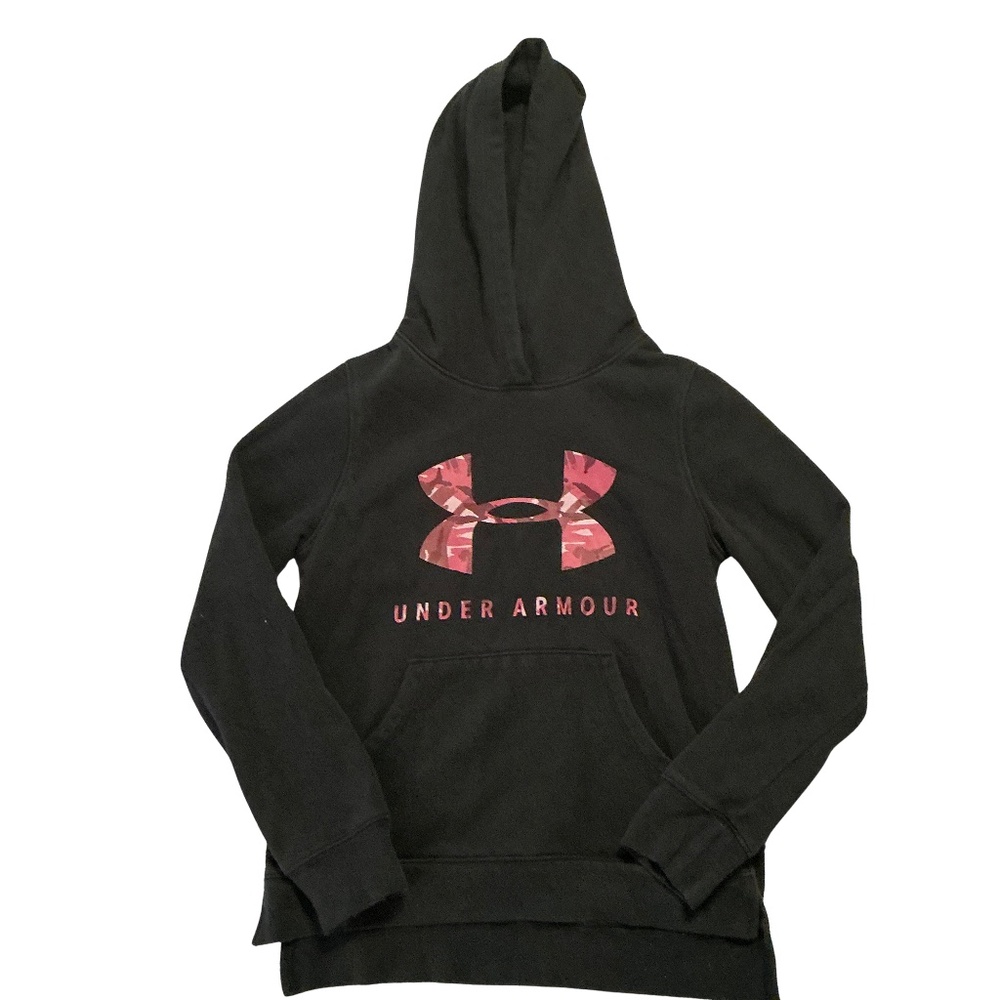 Under Armour Girls Youth Hoodie, Size YMD, COLDGEAR, Black/Pink
